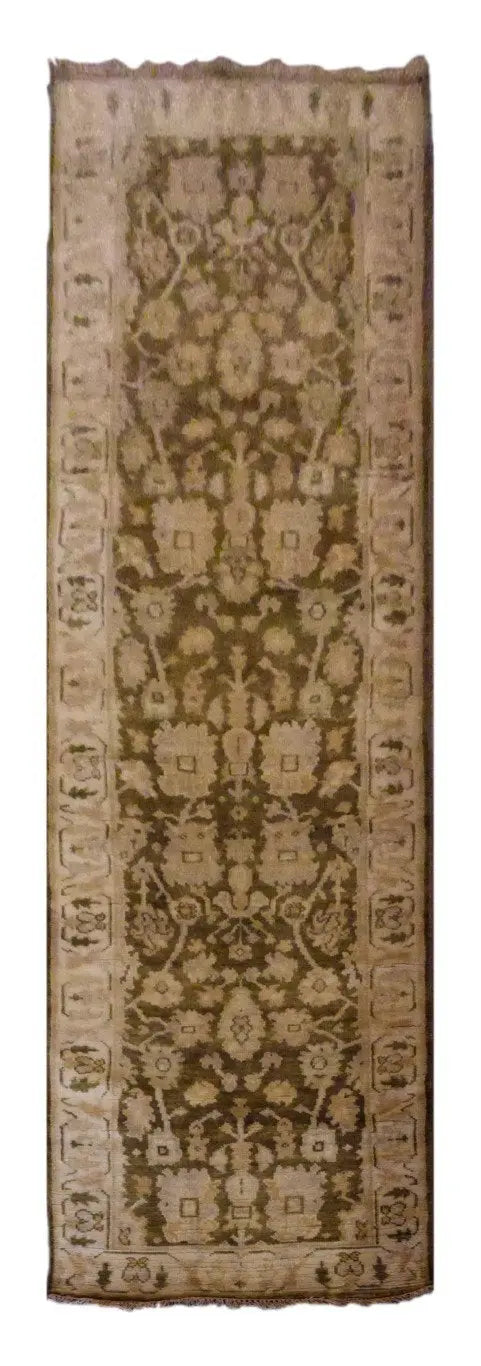 One Of The Kind Indian Hand-Knotted Rug 11'10 X 3'0